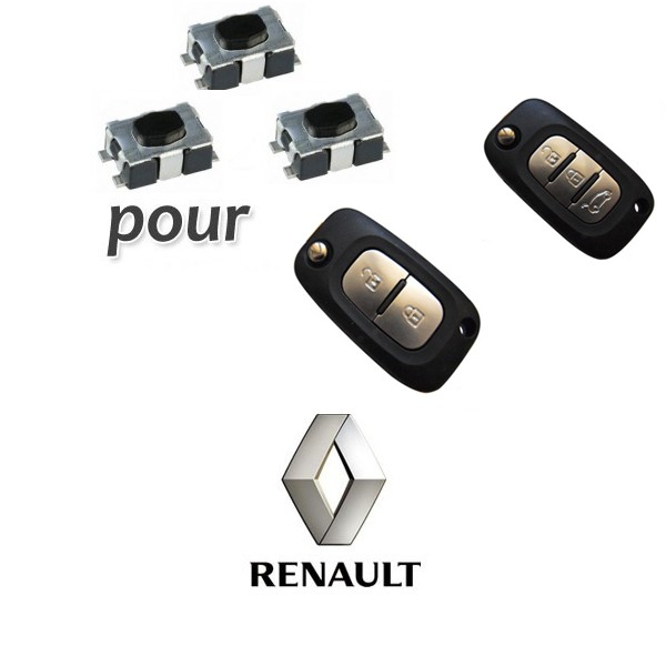 3 Boutons Poussoirs Switch pour Télécommande Coque Plip carte Renault Mercedes 