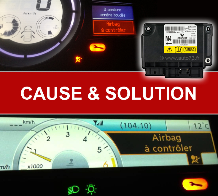 DTCC15100, DTCC45200 voyant airbag à contrôler
